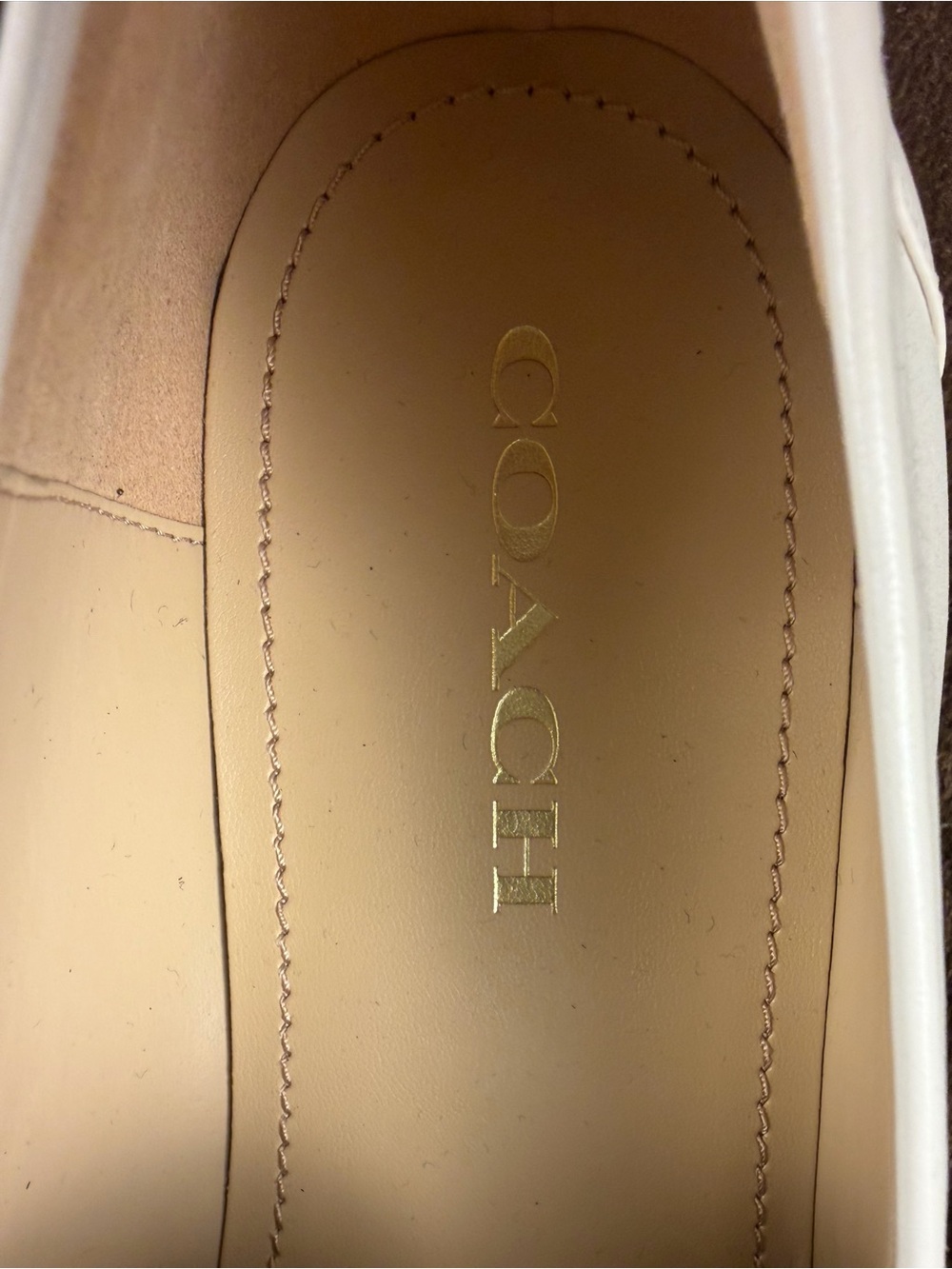 Coach Loafer Slip On Flats White/Black Leather Rubber Sole Women's US 10 - Picture 7 of 10